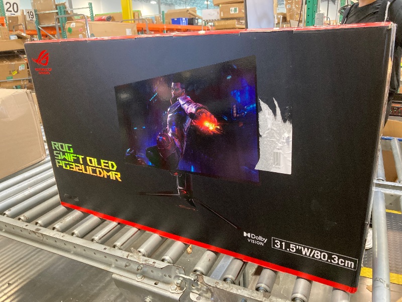 Photo 1 of ****** DISPLAY BROKEN **** FOR PARTS ONLY ****** ***** FINAL SALE ****** 

ASUS ROG Swift 32” 4K OLED Gaming Monitor (PG32UCDMR) ? 4K (3840 x 2160), QD-OLED, 240Hz, 0.03ms, G-SYNC Compatible, 99% DCI-P3, USB-C 90W, DisplayWidget, DisplayPort 2.1, 3 yr War