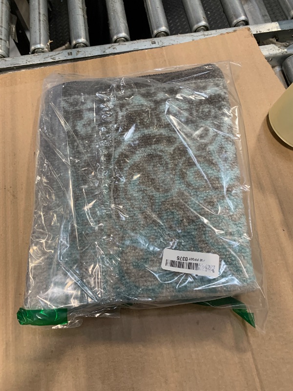 Photo 2 of Maples Rugs Pelham Transitional Area Rugs - Made in USA - Washable, Non Slip, Indoor Carpet for Entryway, Foyer, Kitchen, and Bathroom, 1'8 x 2'10, Blue/Grey