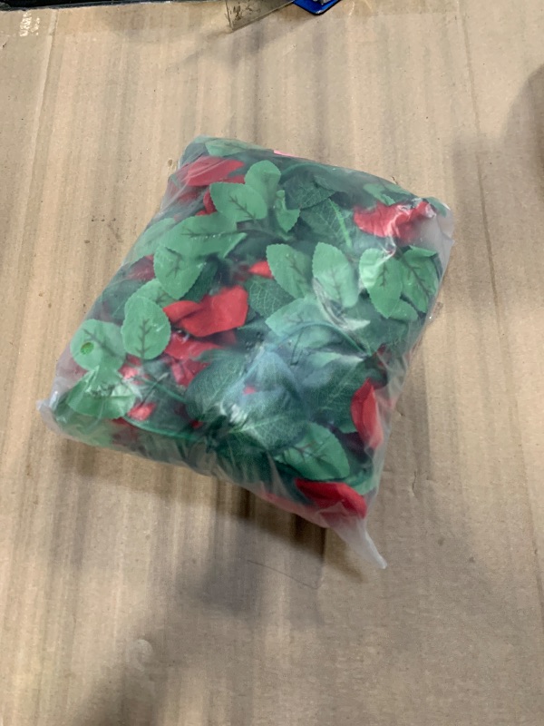 Photo 1 of ***MISSING PACK*** 2 Pack (16FT) Artificial Rose Vine Fake Flowers Garland Hanging Silk Rose Ivy Plants Vine for Mother's Day Wedding Arch Party Garden Wall Aesthetic Art Décor (Red)