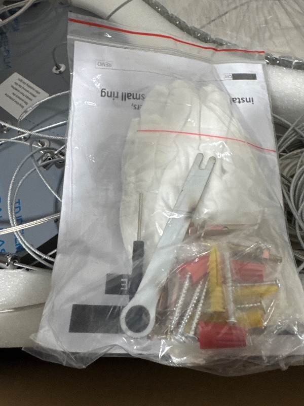 Photo 1 of ** BRAND NEW ITEM/ HARDWARE INCLUDED** Shial Lighting Modern Crystal Chandeliers for High Ceiling 6 Ring Chandelier LED Silver Ceiling Lights Fixtures High Ceiling Chandelier for Foyer Staircase Living Room Dining Room 2700K-6000K