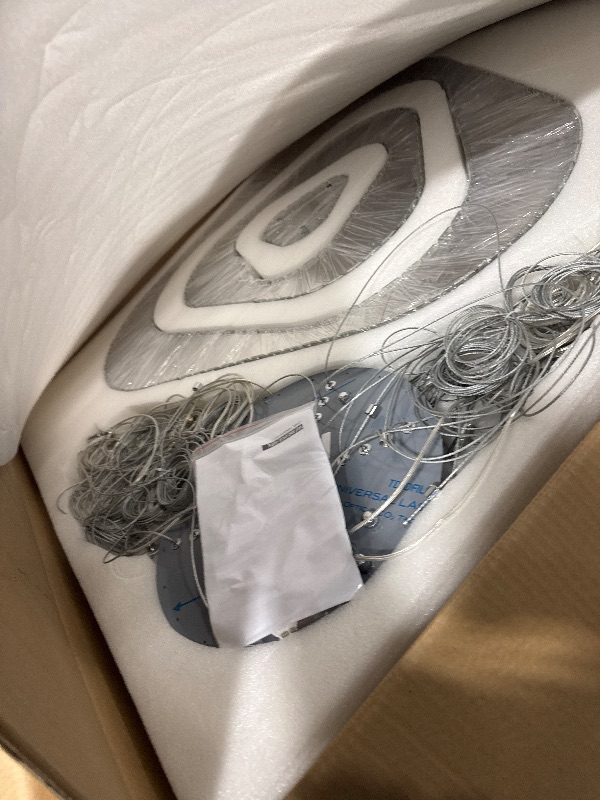 Photo 1 of ** BRAND NEW ITEM/ HARDWARE INCLUDED** Shial Lighting Modern Crystal Chandeliers for High Ceiling 6 Ring Chandelier LED Silver Ceiling Lights Fixtures High Ceiling Chandelier for Foyer Staircase Living Room Dining Room 2700K-6000K