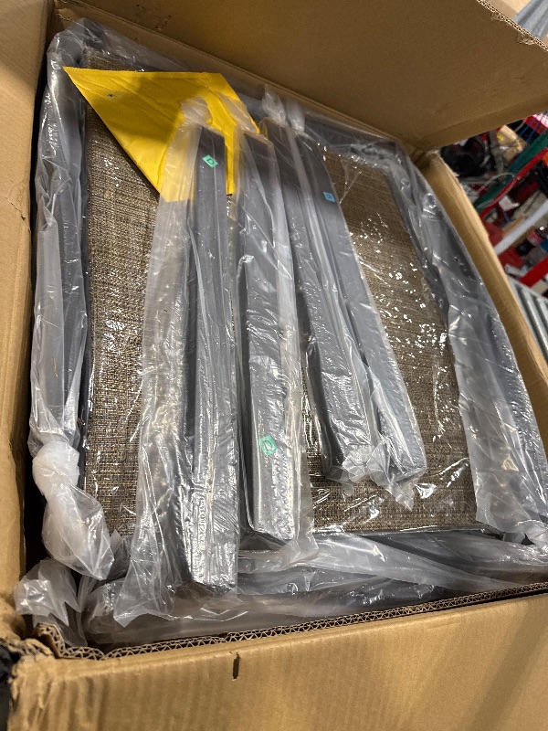 Photo 1 of ** SET TWO BOX* ** Shintenchi 3 Piece Rocking Bistro Set, Outdoor Furniture with Rocker Chairs and Glass Coffee Table Set of 3, Balcony, Porch Furniture for Small Space, Brown