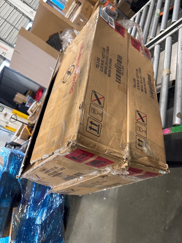 Photo 1 of ** SET TWO BOX* ** Shintenchi 3 Piece Rocking Bistro Set, Outdoor Furniture with Rocker Chairs and Glass Coffee Table Set of 3, Balcony, Porch Furniture for Small Space, Brown