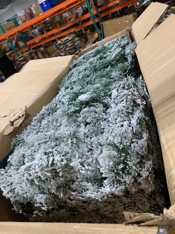 Photo 1 of ** USED**9 ft Artificial Christmas Tree, Realistic Premium Spruce Hinged Christmas Tree, Holiday Christmas Tree with Metal Hinges and Collapsible Base for Home Parties and Office Decorations