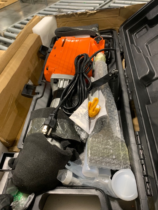 Photo 1 of ** MANUAL AND HAEDWARE INCLUDED** VEVOR Demolition Jack Hammer, MAX 2200W Electric Jackhammer Heavy Duty, 1400 BPM Concrete Breaker 4pcs Chisels Bit Chipping W/Case, Gloves