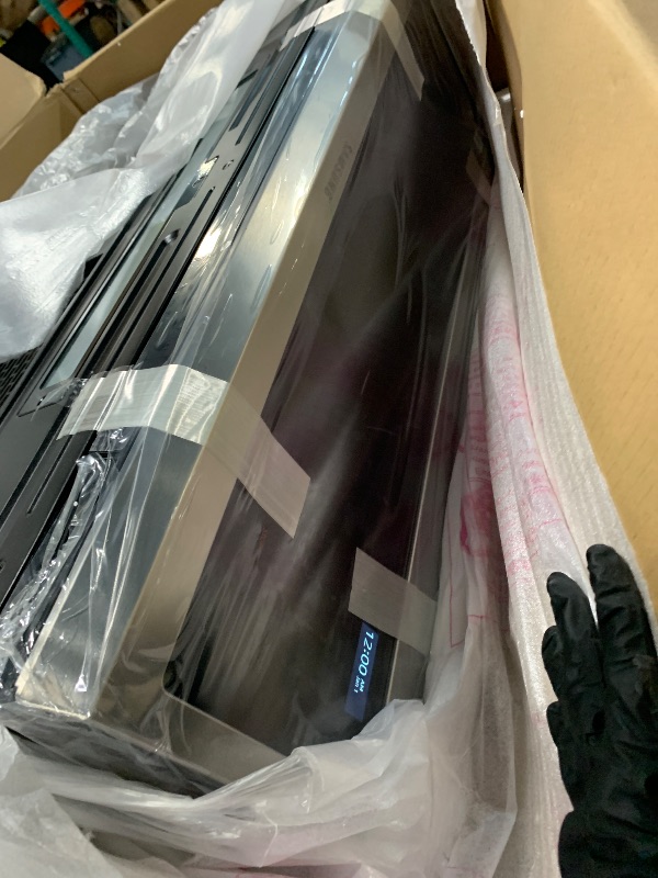 Photo 1 of ** USED / FUNCTIONAL TESTED** SAMSUNG 1.1 Cu Ft Smart SLIM Over the Range Microwave Oven w/ 550 CFM Hood Vent, Wi-Fi, Voice Control, LED Light Bar, Sensor Cook, 1100 Watt, ME11A7710DS/AA, Fingerprint Resistant Stainless Steel