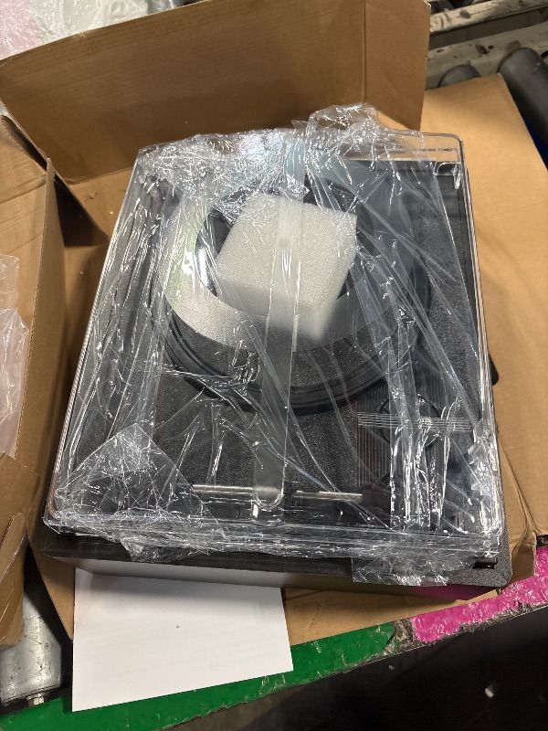 Photo 1 of **MISSING SPEAKERS**
Record Player with Passive Bookshelf Speakers Belt-Drive Vintage Turntable for Vinyl Records External Dual Stereo Speakers LP Players 3 Speed Wireless AUX Headphone Input Auto Stop Retro Black Wooden