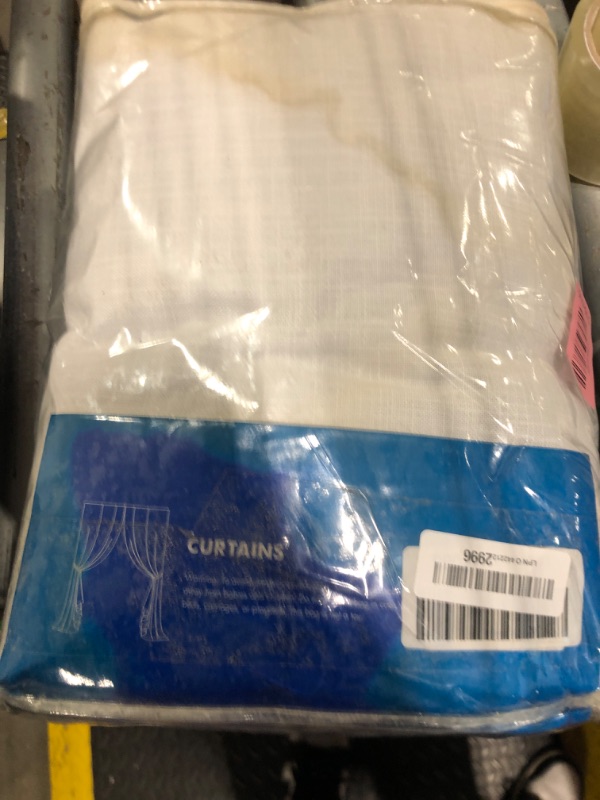 Photo 1 of ***MINOR STAINS*** MIULEE White Pinch Pleated 100% Blackout Linen Curtains 96 Inch Length 2 Panels Set, Black Out Memory Trained Pleat Curtains Light Blocking Room Darkening Drapes for Bedroom Living Room Window
