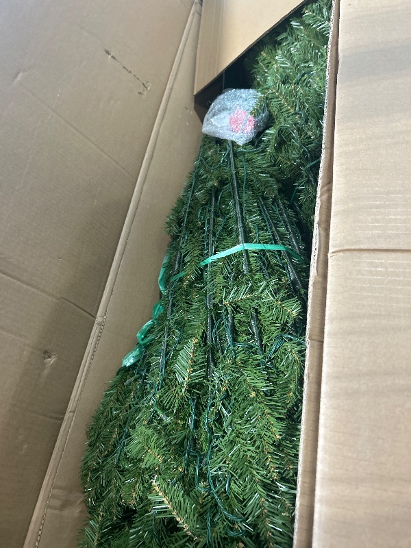 Photo 1 of **UNTESTED**
National Tree Company 9 ft Pre-Lit Dunhill Fir Artificial Christmas Tree, 900 LED Lights, 4,029 Tips, PowerConnect, Foot Pedal, 10 Light Functions, Includes Stand, Green