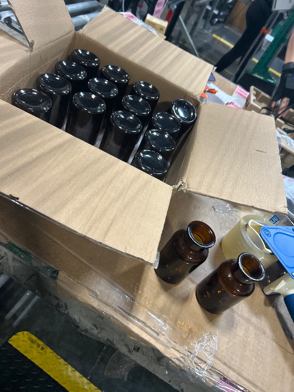 Photo 1 of ****16 PIECES ****
PINIWON Set of 6 Amber Bud Vases, Small Glass Vases, Vintage Medicine Bottles Apothecary Jars with Brush, Flower Vases for Home Decor, Wedding Centerpieces