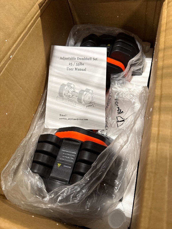 Photo 1 of  25 lbs Adjustable Dumbbell Fast Adjust Weight for Men Women, Exercise Equipment with Tray for Home Gym Full Body Workout Fitness