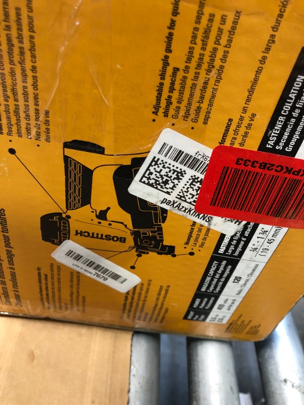 Photo 1 of BOSTITCH Coil Roofing Nailer, Roofing Nail Gun, Fast Reloading, 3/4-Inch to 1-3/4-Inch (RN46)