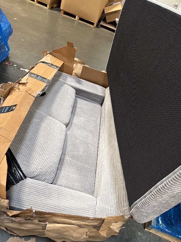Photo 1 of ** SIMILAR IMAGE UNKNOWN MEASUREMENTS OR MODEL**Convertible Sleeper Sofa Bed, Sleeper Sofa with Pillow | Corduroy Fabric | High-Density Sponge | Fixed-Shape Frame, Modular Sofa Bed for Living Room Lounge Studio (Light Grey)