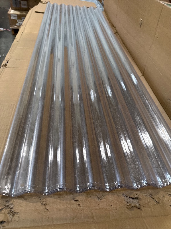 Photo 1 of ** DIMILAR IMAGE UNKNOWN MEASUREMENTS ***3×3ft Greenhouse Panels Fiberglass Daylighting Panels for Greenhouse Carport, Clear Roofing Panel Corrugated Roof Panels Sound Insulation