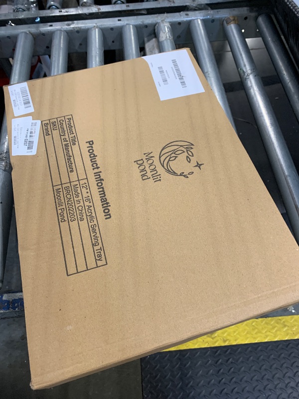 Photo 1 of 12"x16" Clear Acrylic Serving Tray with Golden Handles, Sturdy Huge Capacity Acrylic Tray for Coffee, Juice, Kitchen and Desk Organizer, Storage Tray (12"x16")