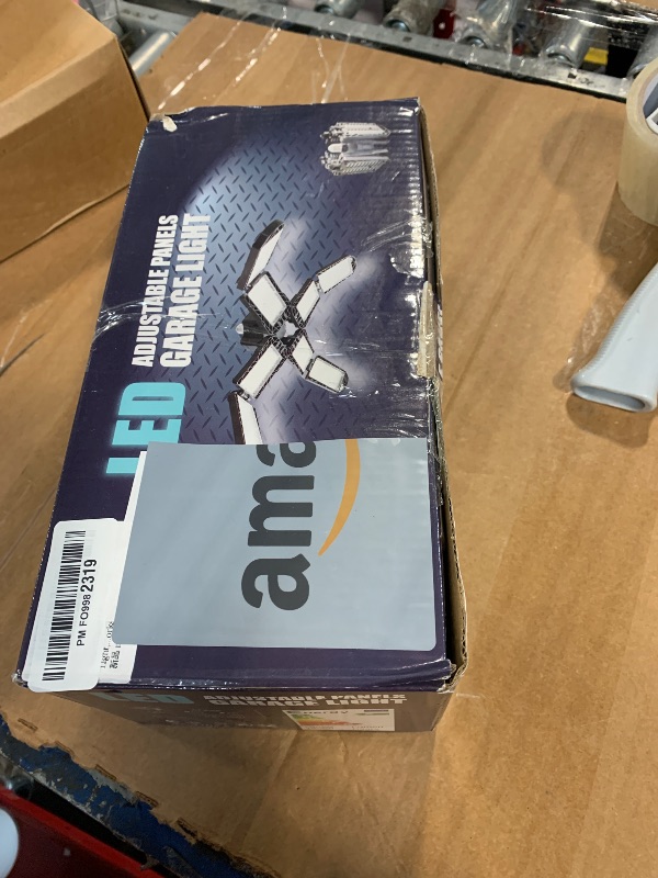 Photo 1 of 2 Pack Garage Light, 250W LED Shop Lights, 20000LM 6500K Garage Lights Ceiling Led with 8 Deformable Panels, Screw in E26/E27 Socket Bulb for Warehouse, Workshop, Basement, Barn, Storage Lighting