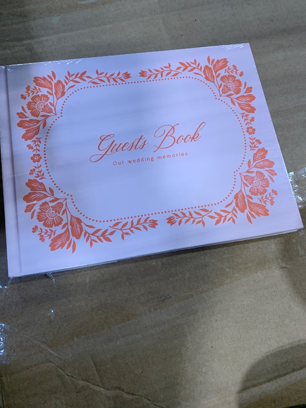 Photo 1 of &And Per Se Guest Book for Party, Photo Book, Blank Book and Birthday Guest Book for Special Events, Baby Shower Book to Sign with Blank Lined Pages & Photo Spots (Pink with Pattern)