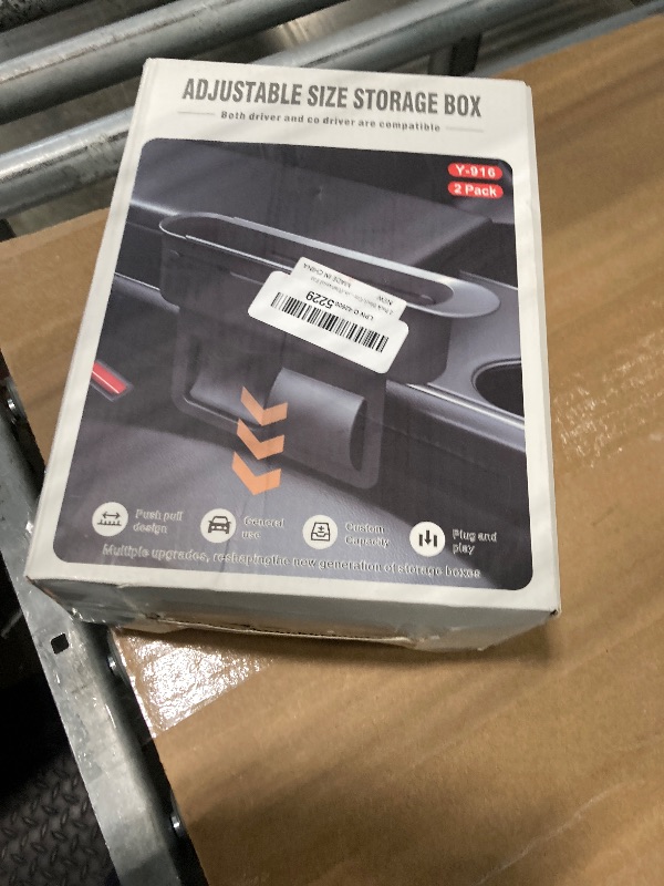 Photo 1 of 2 Pack Adjustable Car Seat Gap Filler Organizer, Multifunctional Seat Side Gap Filler with Max Internal Length of 13 Inch, Push-Pull Design Organizer Gap Stopper for Phone, Keys, Cards (Universal Fit)