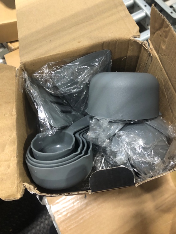 Photo 1 of Umite Chef Silicone Kitchen Utensil Set, 34PCS Heat Resistant Kitchen Gadgets and Tools With Grater, Wood Handles for Nonstick Cookware (Dark Gray)