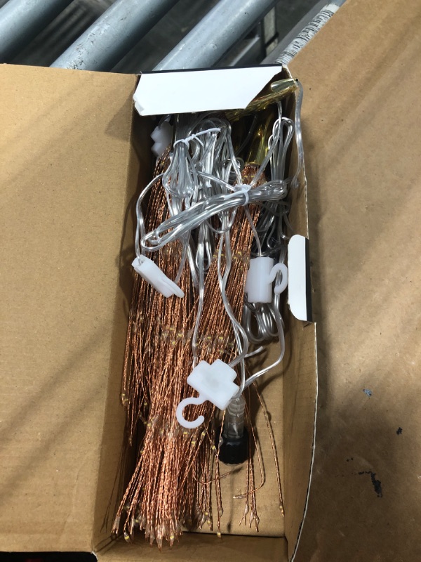 Photo 1 of 5 Pack Solar Starburst Sphere Lights, 200 LED Firework Light, 8 Modes Dimmable Waterproof Hanging Copper Wire Fairy Light for Patio Parties Halloween Christmas Decor (Warm White)