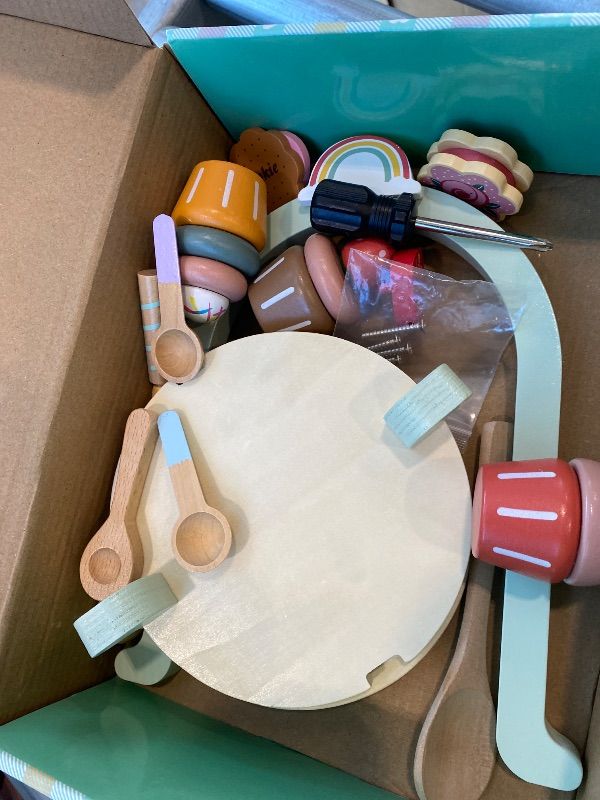 Photo 1 of **MISSING PIECES UNKNOWN**Lonico Wooden Tea Party Set for Little Girls Toddler Tea Set with Cupcake Stand & Food Dessert, Play Kitchen Accessories for Toddlers 2 3 4 5 6 Years Old, Wooden Toys Birthday Kids Girls Gifts 3-6