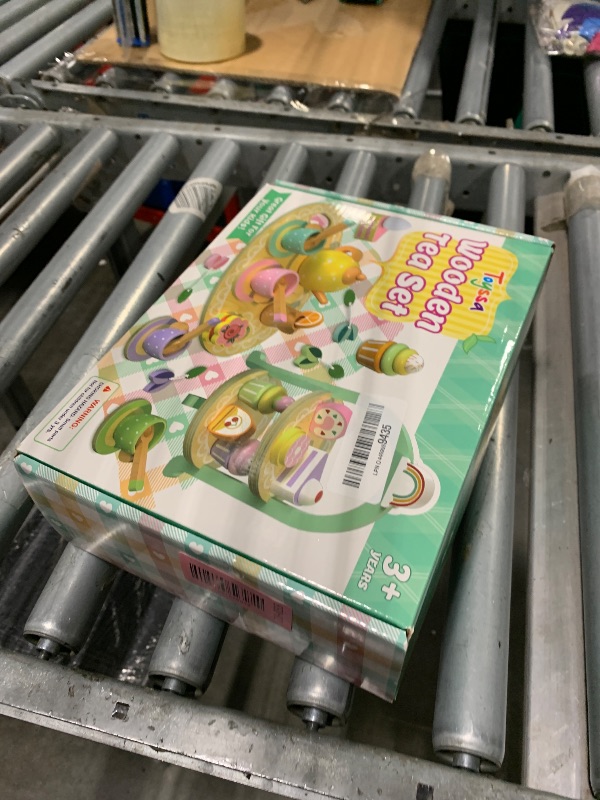 Photo 1 of **MISSING PIECES UNKNOWN**Lonico Wooden Tea Party Set for Little Girls Toddler Tea Set with Cupcake Stand & Food Dessert, Play Kitchen Accessories for Toddlers 2 3 4 5 6 Years Old, Wooden Toys Birthday Kids Girls Gifts 3-6