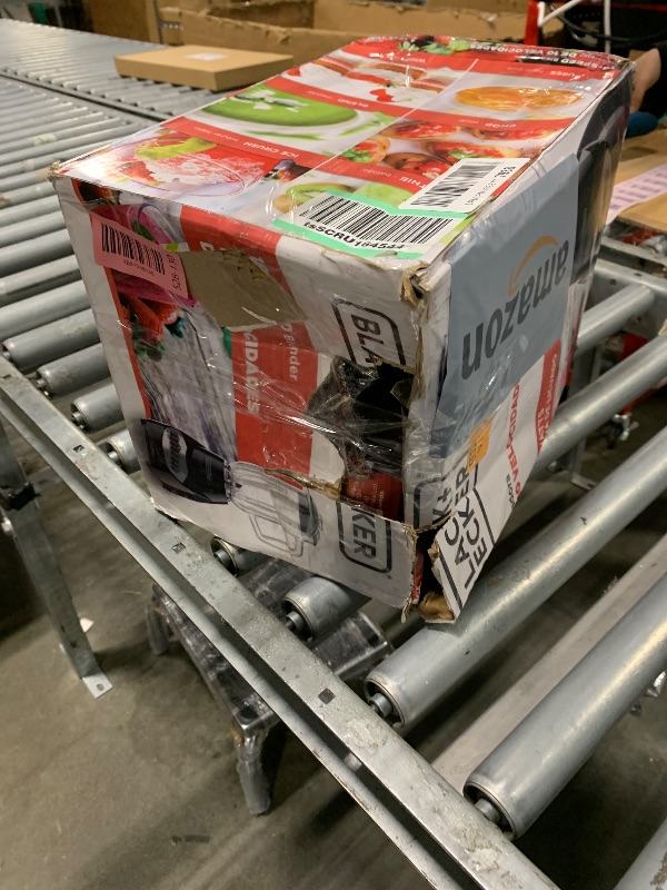 Photo 1 of **INCOMPLETE, MISSING BASE** BLACK+DECKER Countertop Blender with 6-Cup Glass Jar, 10-Speed Settings, Black, BL2010BG