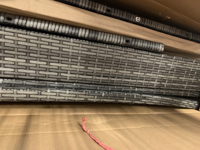 Photo 1 of **1 BOX, UNKNOWN MISSING PIECES**Wisteria Lane 4 Piece Patio Furniture Set, Wicker Outdoor Patio Conversation Furniture Set, All Weather Outdoor Patio Sofa with Cushion and Glass Table, Gray Wood