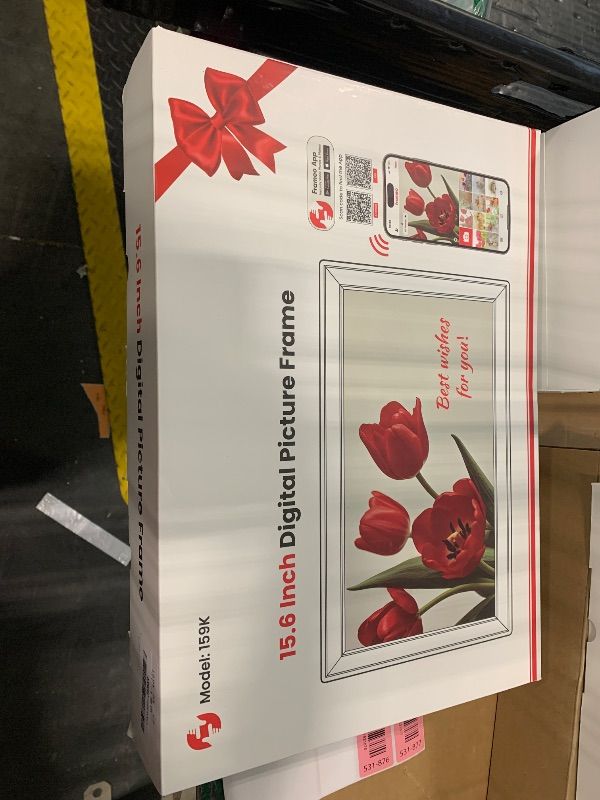 Photo 1 of 64GB 15.6" Frameo Digital Picture Frame WiFi, Large Electronic Photo Frames 1920 x 1080 IPS FHD Touch Screen, Send Photos from Your Phone from Anywhere, Best Gifts for Parents and Grandparents