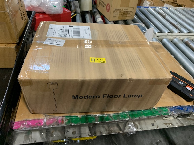 Photo 1 of ?Upgraded?Dimmable Gold Floor Lamps for Living Room, 11W LED Bulb Included, Modern Standing Lamp with Marble Base, Tall Pole Light with White Linen Shade for Bedroom Reading Office Corner Nursery