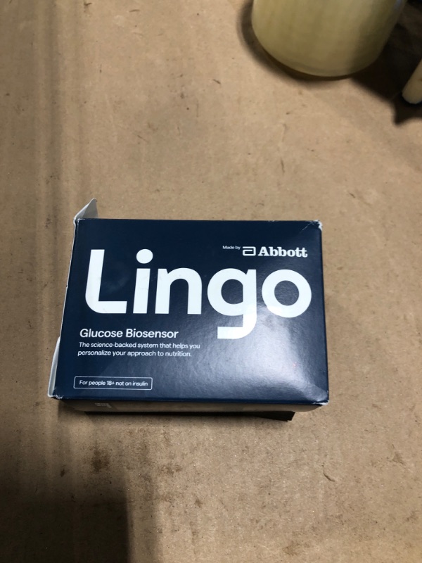 Photo 1 of **MISSING SENSOR**
Lingo Continuous Glucose Monitor (CGM) & App. Made by Abbott. Know the impact of what you eat. 1 Lingo biosensor lasts up to 14 Days*. Works with iOS and Android. US Only.