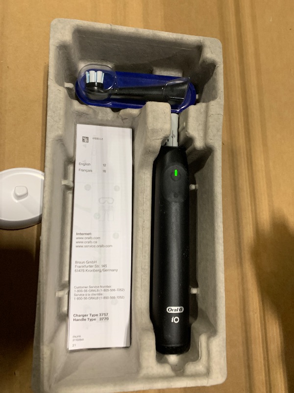 Photo 1 of *** 1 RECHARGEABLE BRUSH *** Oral-B iO Series 2 Rechargeable Electric Powered Toothbrush Starter Kit, Night Black with 2 Brush Heads - Automatic Pressure Sensor to Protect Gums - 3 Modes - 2 Min Timer