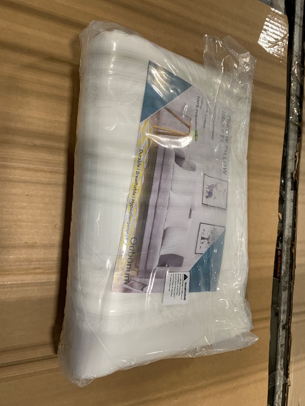 Photo 1 of *** PACK OF 1 *** Oubonun 24 x 24 Throw Pillow Inserts, Firm and Fluffy Decorative Square Pillows for Couch Bed Sofa with Soft Cotton Cover White Cushion with Down Alternative Pack of 2