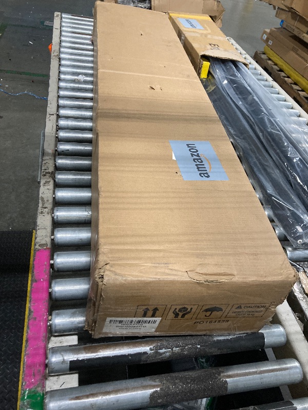 Photo 1 of Tribesigns 59 inch Gold Console Table, Modern Entryway Table with Grid-Shaped Metal Base for Entrance, Hallway, Entryway, Living Room(White Faux Marble & Gold)