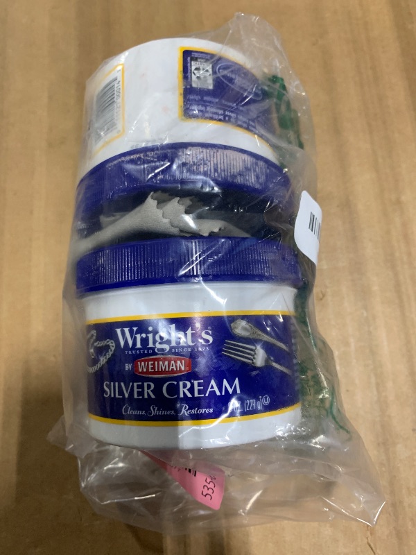 Photo 1 of *** USED *** Wright's by Weiman Silver Cleaner and Polish Cream - Gently Clean and Remove Tarnish without Scratching, Ammonia-Free, 8 Ounce, 2 Pack with Polishing Cloth
