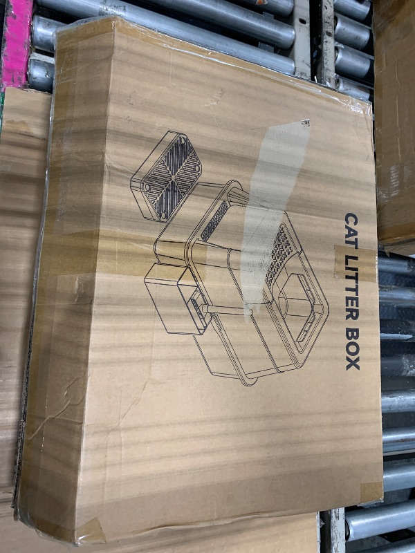 Photo 1 of *** ONLY STAINLESS STEEL LITTER BOX *** Stainless Steel Litter Box with Lid, XL Closed Metal Litter Box Modular Design with Flip Lid Fits All Cats, Extra Large Covered High Sided Cat Box, Scoop, Non-Sticky, Easy Cleaning (Dark Grey)