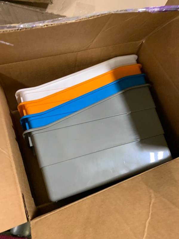 Photo 1 of ***Only 4***
Really Good Stuff Rainbow Organizing Bins, Premium Plastic Book Holders With Name Labels, Vertical Storage & Organization for Classroom & Home, Color Code Files, Books, Binders, Supplies, 12 pk