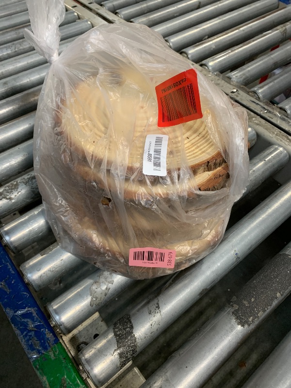 Photo 1 of 10 Pcs 8-10 Inch Unfinished Wood Slices for Centerpieces,Natural Wood Rounds for Crafts Rustic Wedding and Table Decorations,Wooden Discs with Tree Bark,Ideal for Crafts,Painting,and Holiday Decora