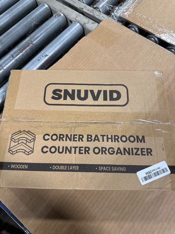 Photo 1 of **MISSING HARDWARE UNKNOWN**Snuvid 2-Tier Bathroom Counter Organizer, Wooden Corner Shelf for Vanity Countertop Skincare & Makeup, Storage and Organization for Kitchen