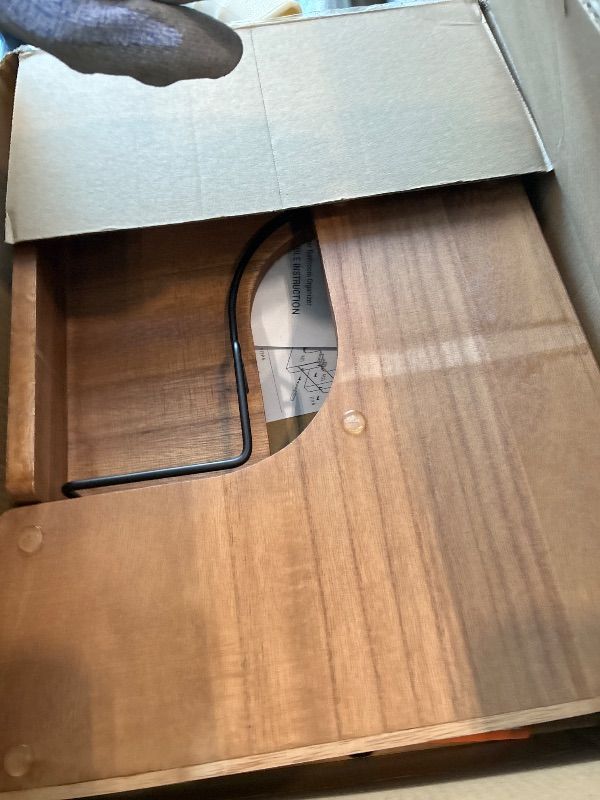 Photo 1 of **MISSING HARDWARE UNKNOWN**Snuvid 2-Tier Bathroom Counter Organizer, Wooden Corner Shelf for Vanity Countertop Skincare & Makeup, Storage and Organization for Kitchen