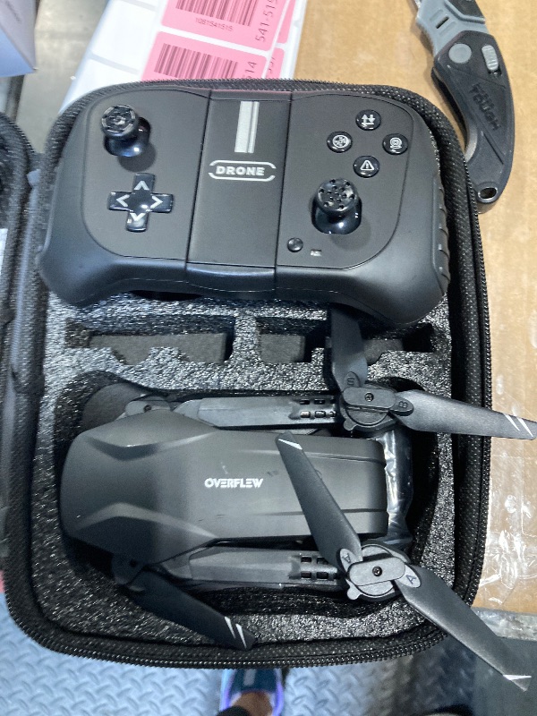 Photo 1 of ***MISSING PARTS*** Drones with Camera for Adults 1080P HD Foldable Drone with Carrying Case Drone with One Key Take Off/Land, 3 Speed Mode, 360° Flip Dark Black