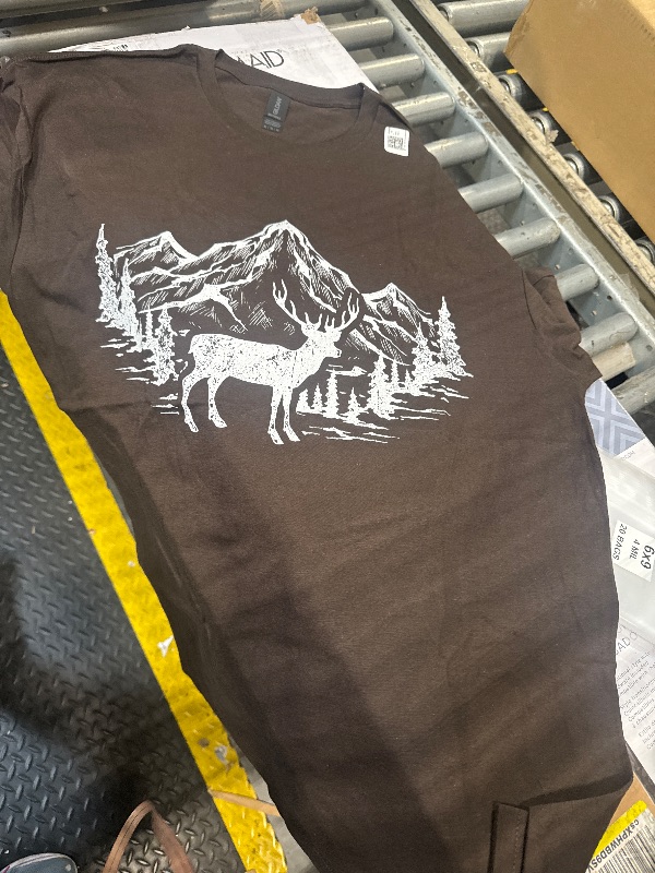 Photo 1 of ***SIMILAR *** Outdoor Forest Animal Wildlife Mountains Nature Trees Deer T-Shirt  XLBrown