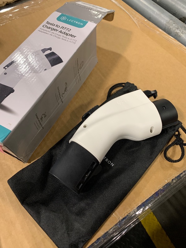 Photo 1 of [Only for J1772 EVs ] Lectron - Tesla to J1772 Charging Adapter, Max 48A & 250V - Compatible with Tesla High Powered Connectors, Destination Chargers, and Mobile Connectors (White)