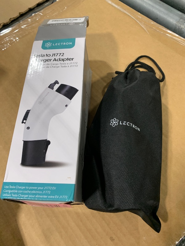 Photo 1 of [Only for J1772 EVs ] Lectron - Tesla to J1772 Charging Adapter, Max 48A & 250V - Compatible with Tesla High Powered Connectors, Destination Chargers, and Mobile Connectors (White)