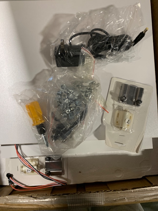 Photo 1 of **INSTRUCTIONS NOT FOUND** BROTTAR Glass Display Cabinet, 4-Tier Curio Cabinets with 3 Color Lights for Collectibles, Storage Cabinet with Door, Glass Display Case & Bookcase with Human Body Sensor, White