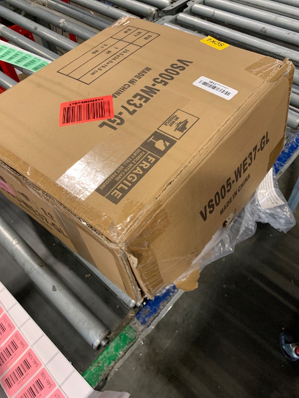 Photo 1 of GREENSTELL Small Vanity Stool Chair with Storage and Folding Back, 13.4" x 15" x 30" Square Faux Fur Soft Ottoman, 4 Metal Legs with Anti-Slip Feet, Furry Padded Seat for Makeup, Bedroom, White