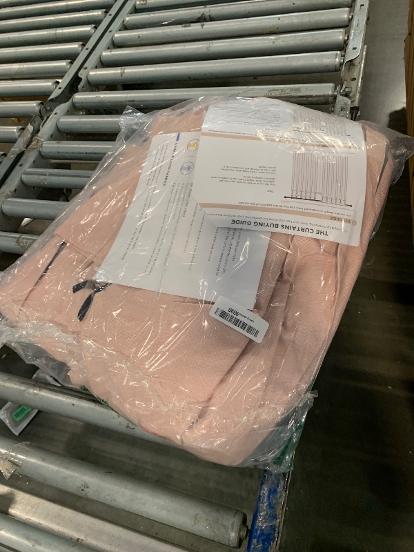 Photo 1 of 100% Blackout Shield Linen Look Textured Pinch Pleated Curtains Blackout Drapes 96 Inch Long 2 Panels Set, Faux Linen Blackout Curtains for Bedroom & Living Room, 40" W x 96" L, Blush Pink