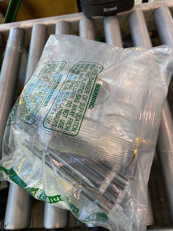 Photo 1 of **PARTIAL SET**
48 Pack Ribbed Origami Ripple Plastic Glasses, 24 9 Ounce Stemless Champagne Flutes & 24 12 Ounce Cups, BPA-Free Disposable Shatterproof Toasting Glasses for Weddings, Bars, and Events (Gold Rim)