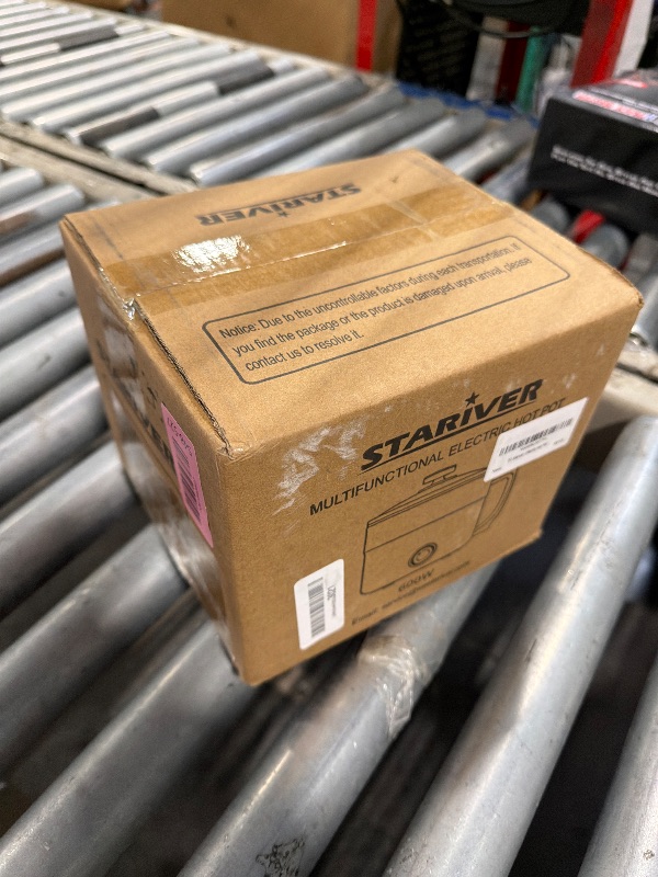 Photo 1 of **VERY USED**
Stariver 1.5L Electric Hot Pot with Dual Power - Mini Portable Non-Stick Noodle Cooker for Ramen, Soup, Pasta, Egg, Oatmeal - Overheat & Boil-Dry Protection - Ideal for Dorm, Office, Travel Gift