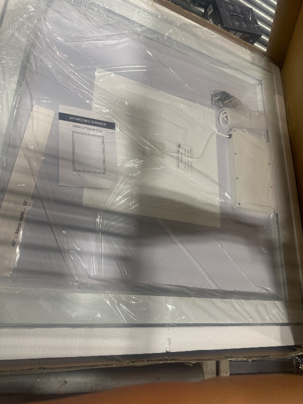 Photo 1 of TokeShimi Gold 36x36 Inch LED Bathroom Vanity Mirror with Front Lights Backlit Aluminum Alloy Frame Rectangle Beveled Edge Tricolors Stepless Dimmable Anti-Fog Memory Function for Home Decor